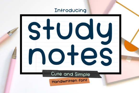 Study Notes Display Font for Marketing Visuals